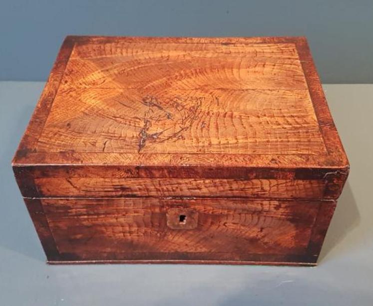 Georgian Ash and Pollard Oak Travelling Box - Image 3