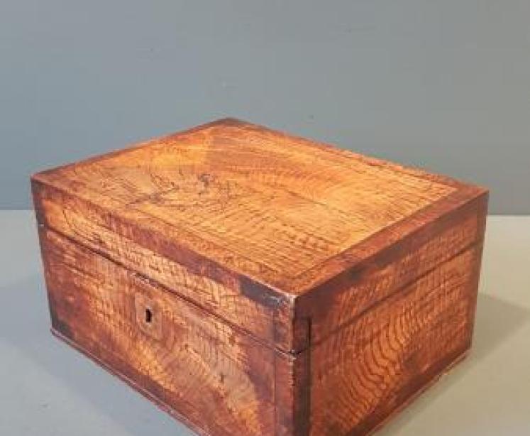 Georgian Ash and Pollard Oak Travelling Box - Image 6
