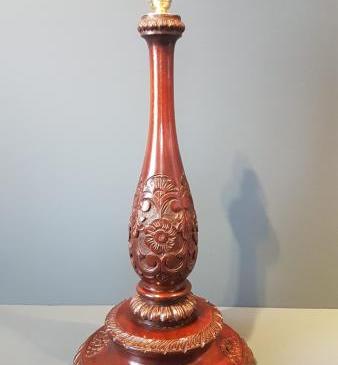 Large Edwardian Mahogany Table Lamp 