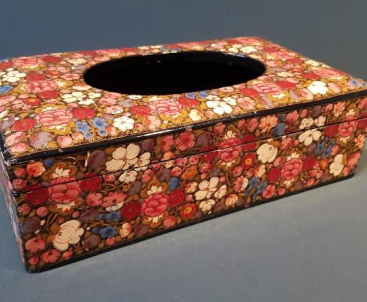 Superb 1930's Kashmiri Tissue Box - Image 1