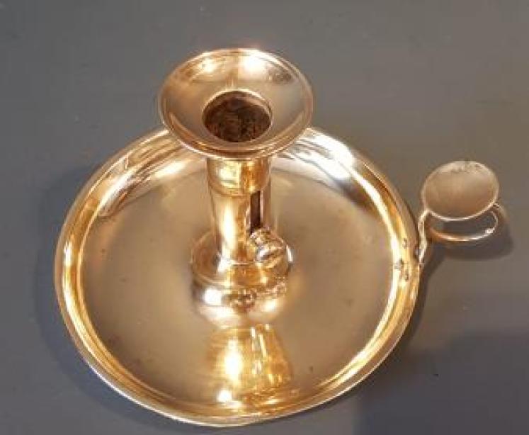 George III Brass Chamber Stick  - Image 3