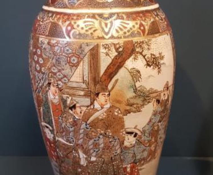 Impressive Pair of Large Victorian Satsuma Vases - Image 6