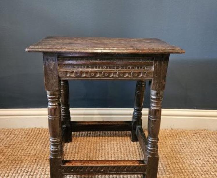 Period Oak Joint Stool - Image 1