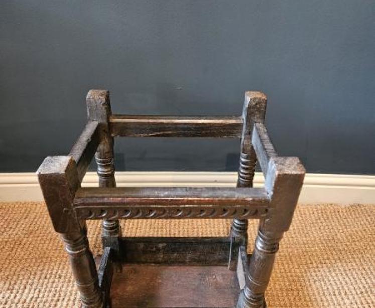 Period Oak Joint Stool - Image 4