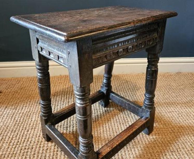 Period Oak Joint Stool - Image 5