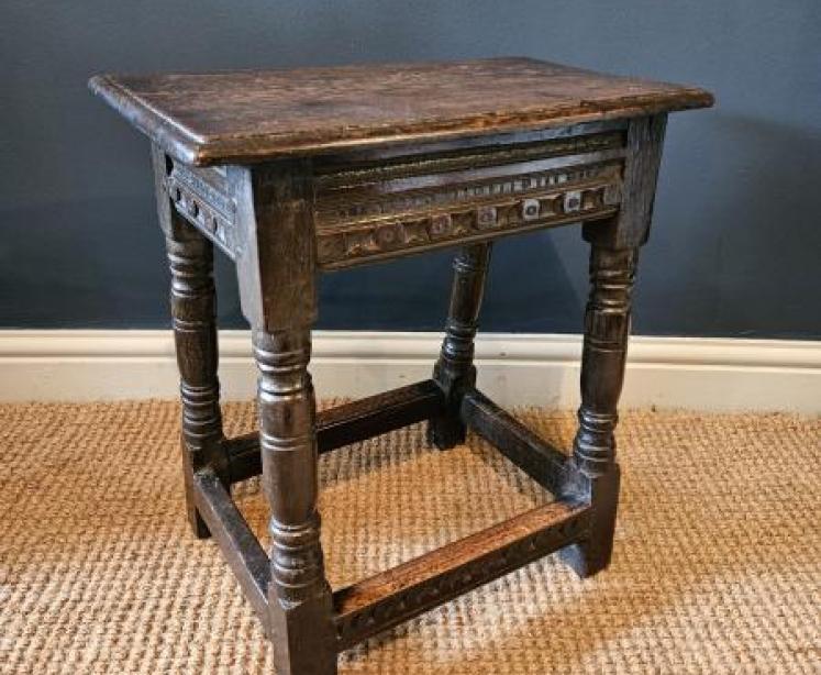 Period Oak Joint Stool - Image 7