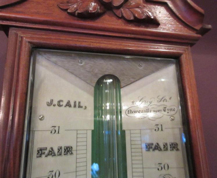 Mid Victorian Figured Walnut Newcastle Stick Barometer - Image 2