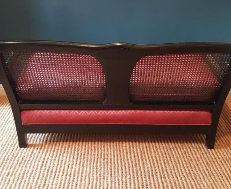 Edwardian Chinoiserie Decorated Bergere Suite - Image 7