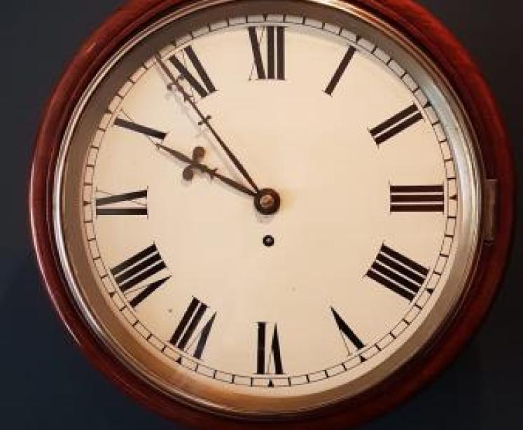 Victorian 12" Dial Fusee Wall Clock - Image 1