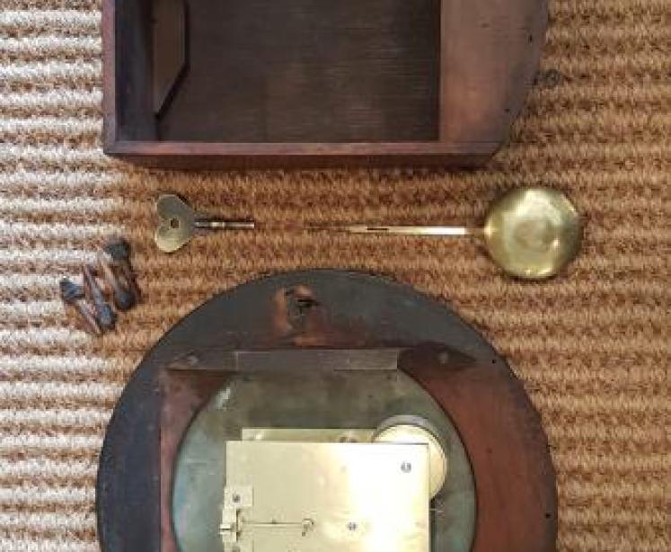 Victorian 12" Dial Fusee Wall Clock - Image 3