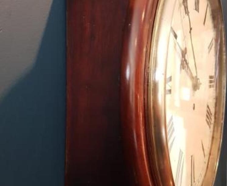 Victorian 12" Dial Fusee Wall Clock - Image 5