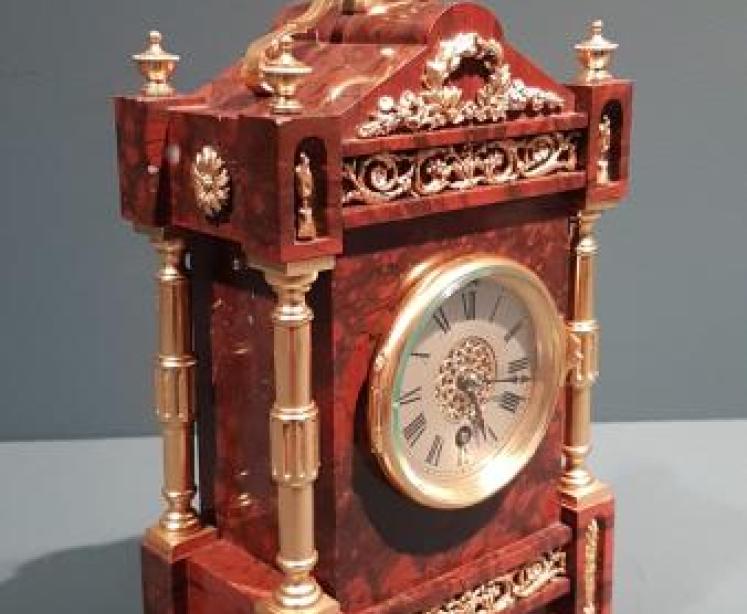  Victorian French Marble & Ormolu Mantel Clock - Image 2