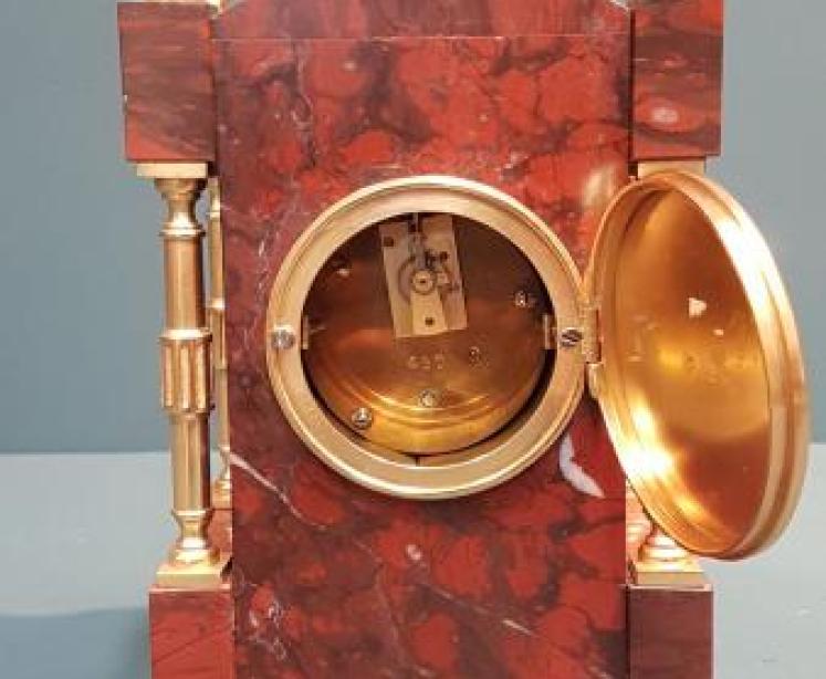  Victorian French Marble & Ormolu Mantel Clock - Image 3