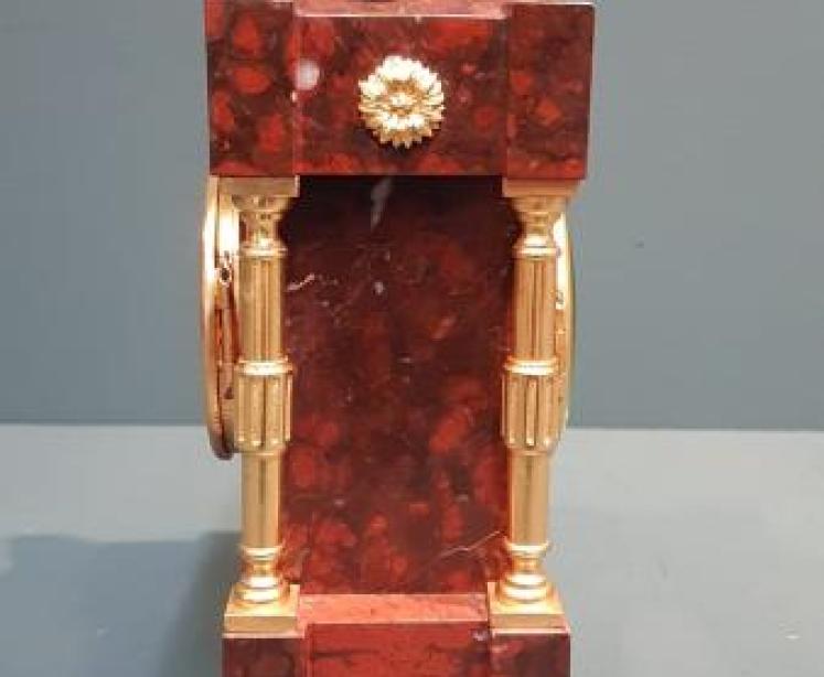  Victorian French Marble & Ormolu Mantel Clock - Image 4