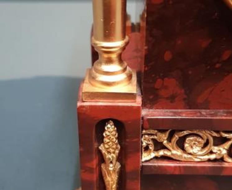  Victorian French Marble & Ormolu Mantel Clock - Image 7