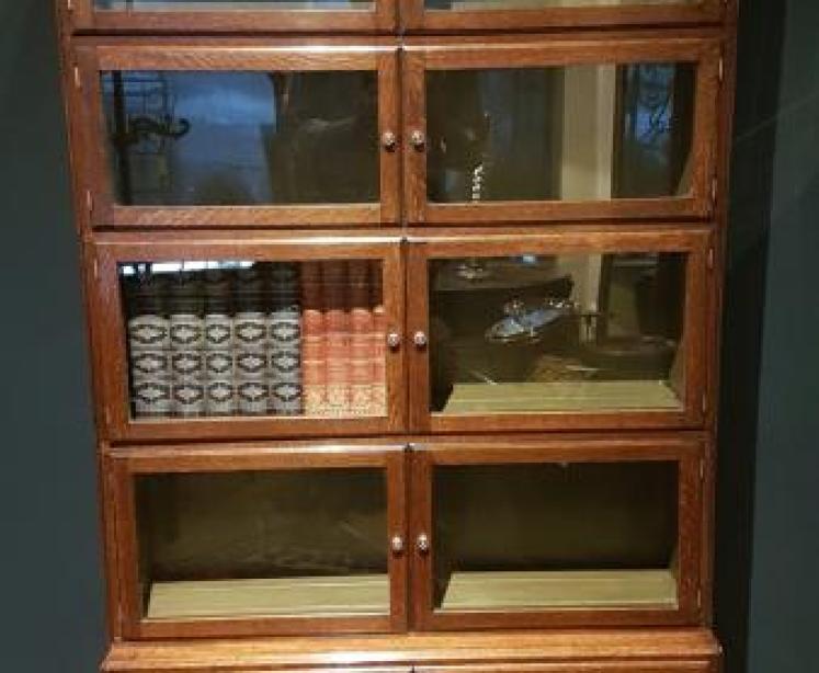 Immaculate Edwardian Oak Barristers Bookcase - Image 1
