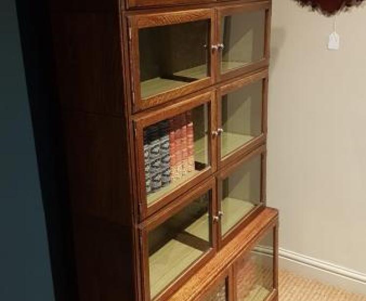 Immaculate Edwardian Oak Barristers Bookcase - Image 2