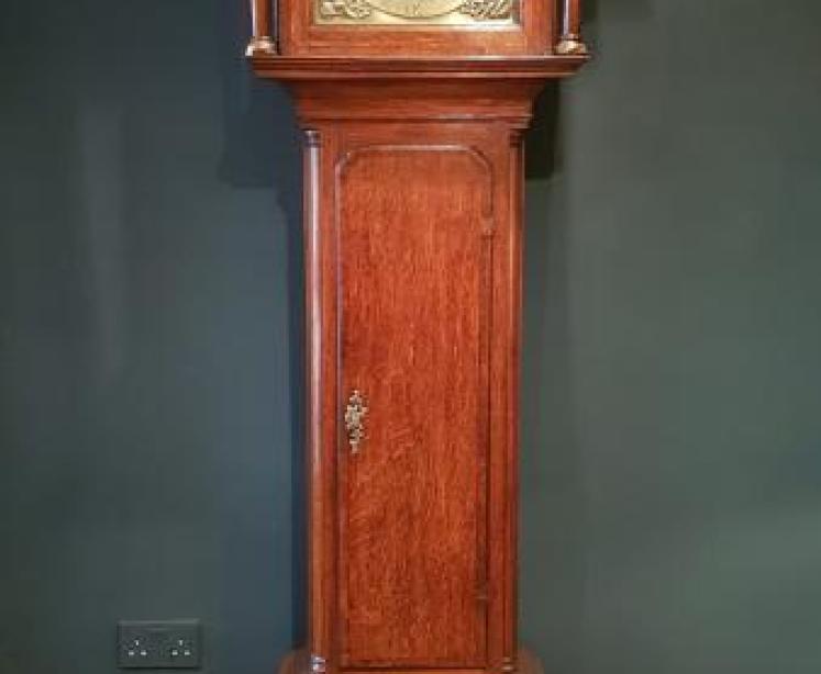 George III Oak Fisher of Preston Longcase Clock - Image 1