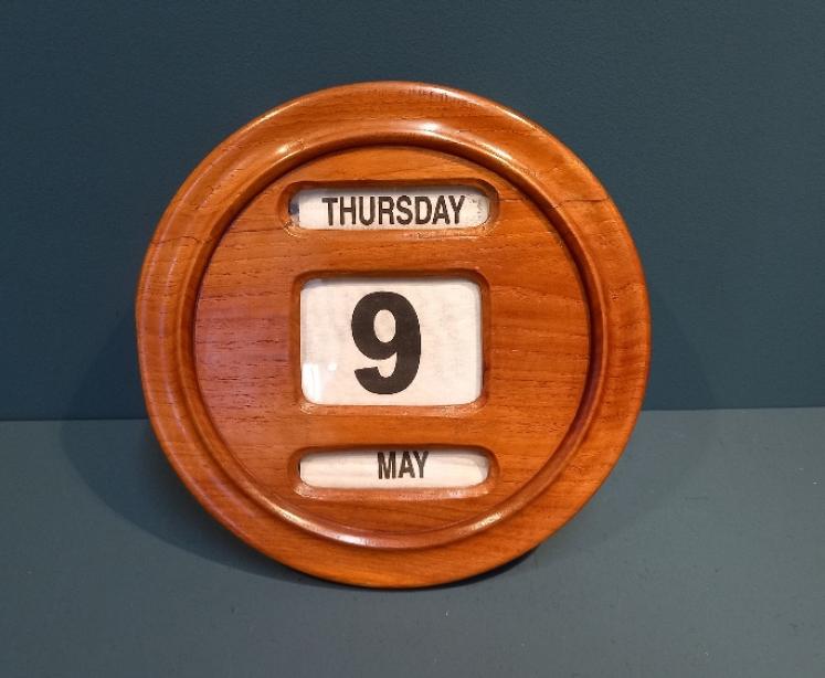 Large Victorian Walnut Perpetual Wall Calendar - Image 1