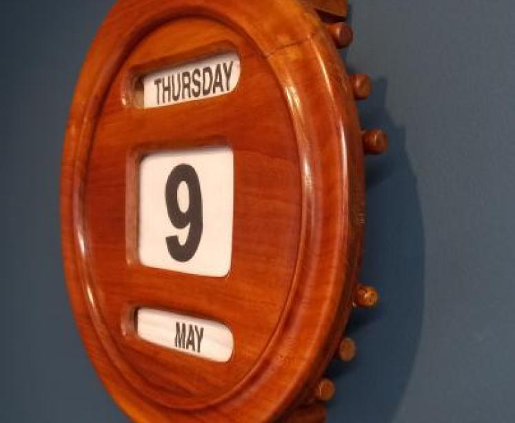 Large Victorian Walnut Perpetual Wall Calendar - Image 4