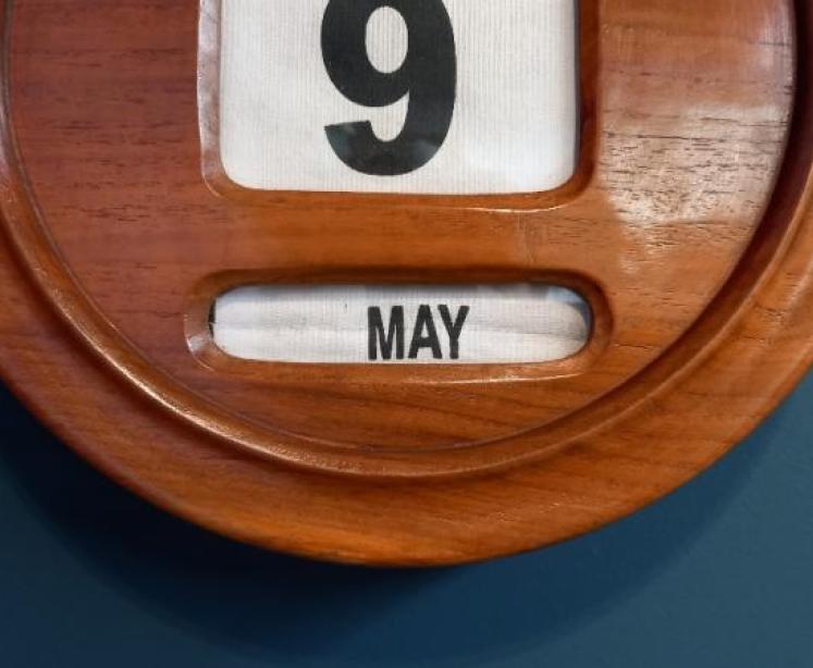 Large Victorian Walnut Perpetual Wall Calendar - Image 5