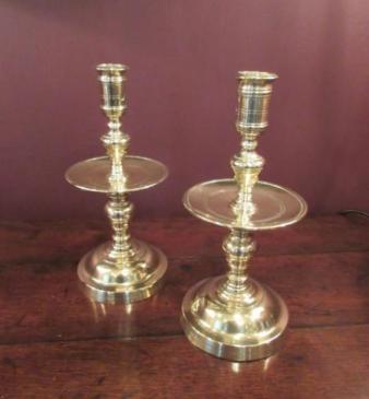 Pair of George III Period Drip Tray Candlesticks