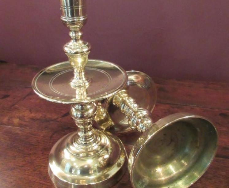 Pair of George III Period Drip Tray Candlesticks - Image 5
