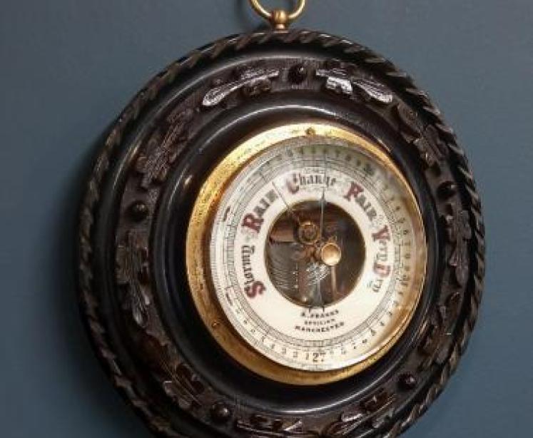 Victorian Ebony Cased Aneroid Barometer - Image 7