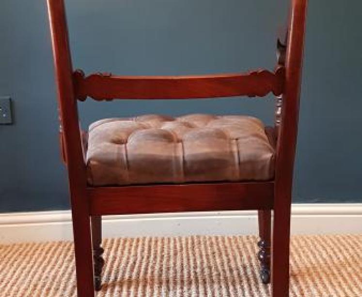 William IV Mahogany Desk Chair - Image 3