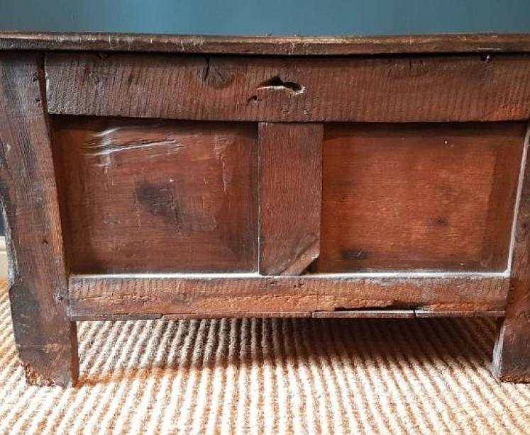 Period Oak Two Panel Coffer  - Image 4