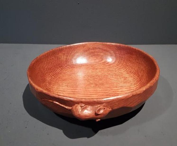 Superb 1950's 6" Mouseman Nut Bowl - Image 1