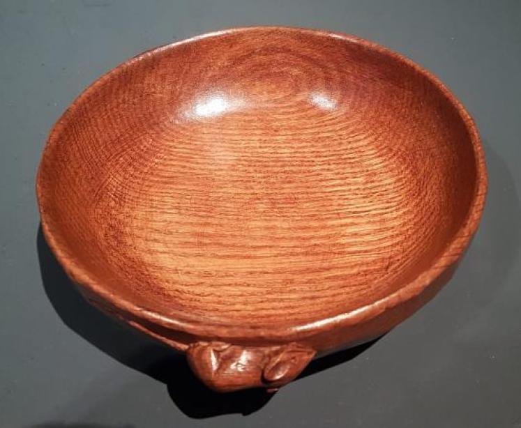 Superb 1950's 6" Mouseman Nut Bowl - Image 5