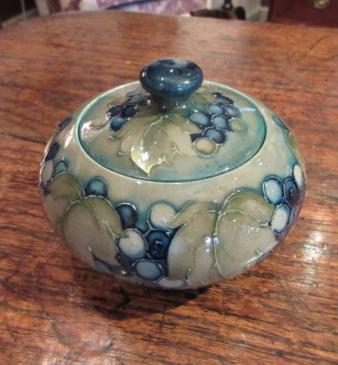 Moorcroft Leaf & Berries on Celandon Lidded Table Jar
