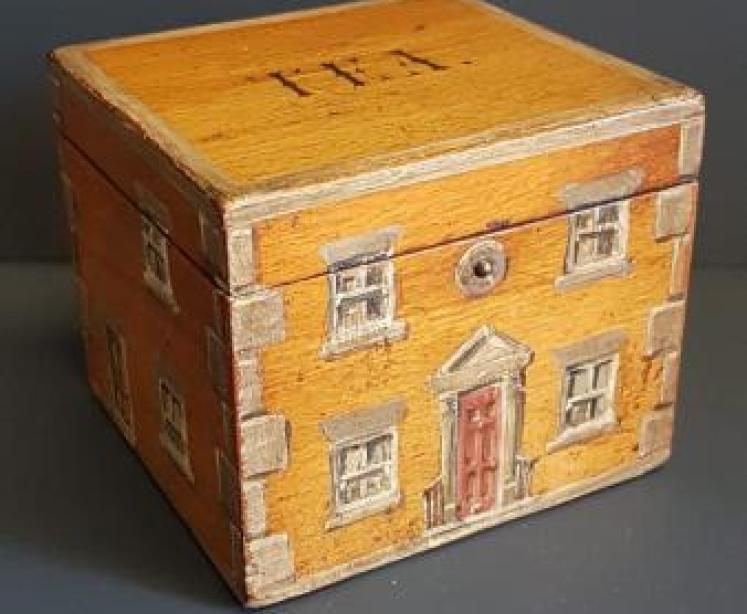 Early Victorian Boxwood Country House Tea Caddy - Image 1