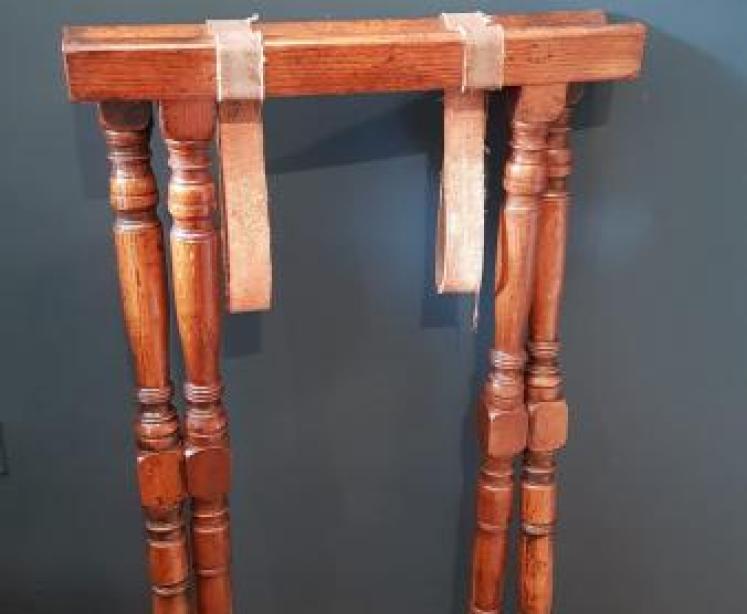 Victorian Country House Oak Drop Side Butlers Tray and Stand - Image 6