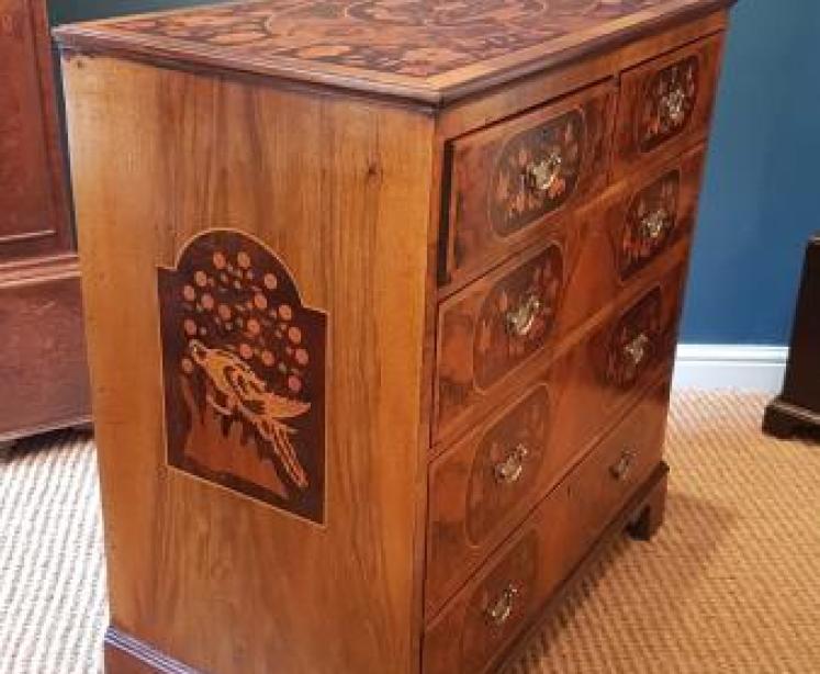 Victorian Walnut Marquetry Chest - Image 2