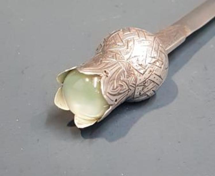 Thistle Top Silver Letter Opener with Moonstone - Image 2