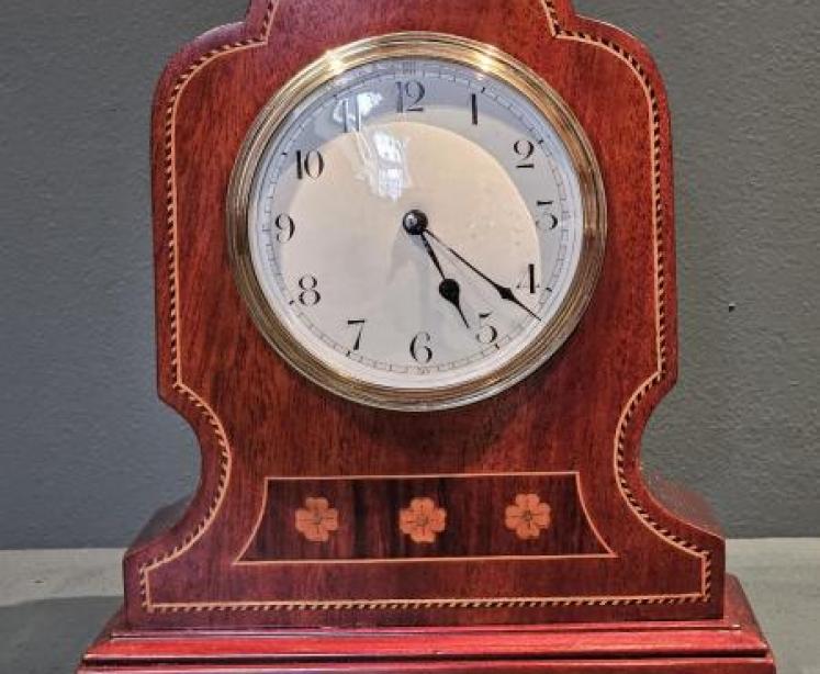 Fine Quality Edwardian Inlaid Mantel Clock  - Image 1