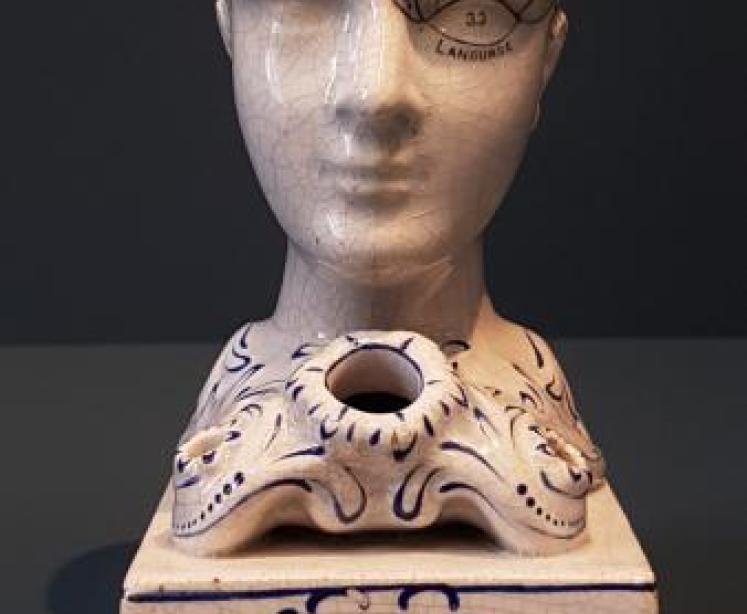 Victorian Bridges Phrenology Head Pen & Ink Stand  - Image 1