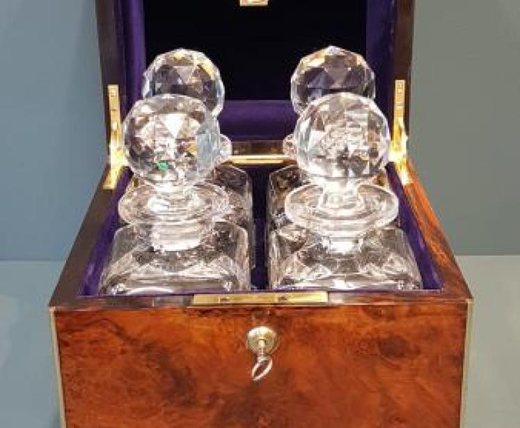 Victorian Walnut Tantalus Box - Image 1