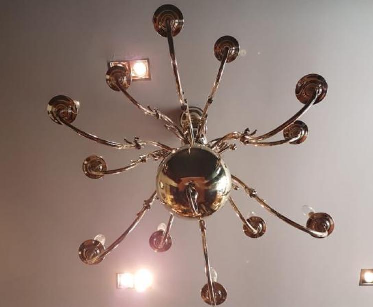 Large Edwardian 12 Arm 2 Tier Chandelier  - Image 2