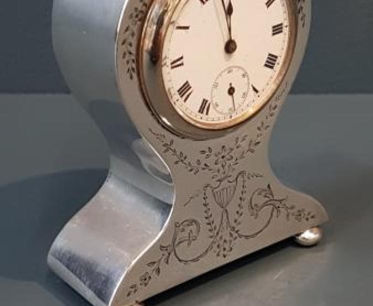 Small George V Silver Clock - Image 4