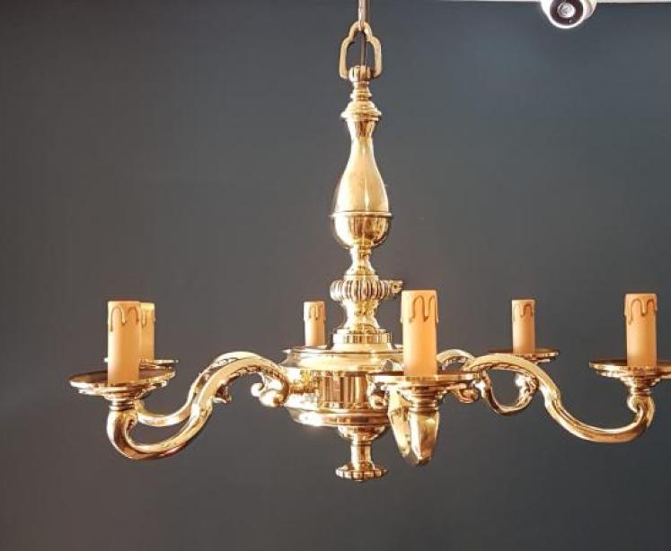 Edwardian Six Arm Light Fitting - Image 7