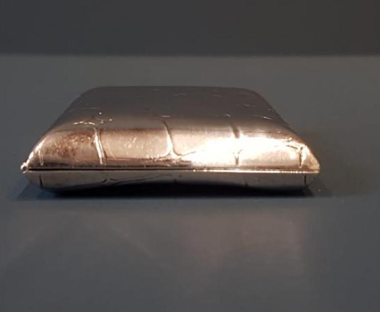 Edwardian Silver Crocodile Skin Design Cheroot Case  - Image 2