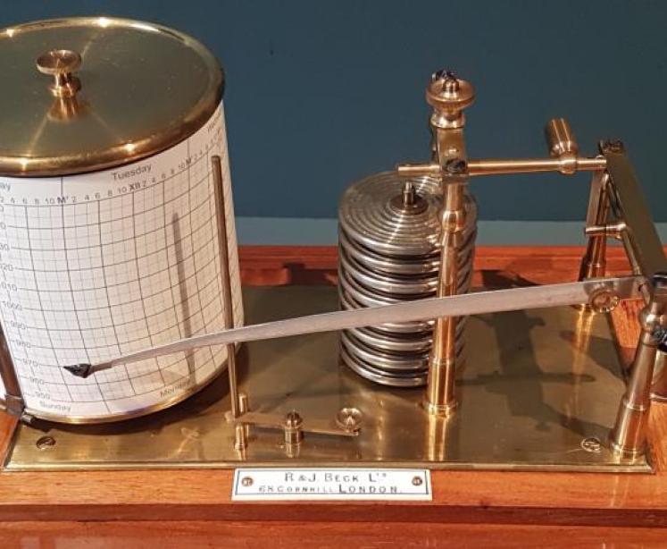 Superior Quality Victorian Walnut Barograph by Beck - Image 7