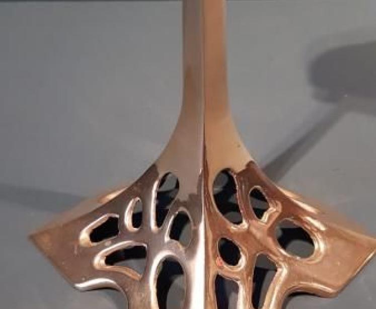 Matching Pair of Art Nouveau Brass Candlesticks - Image 5