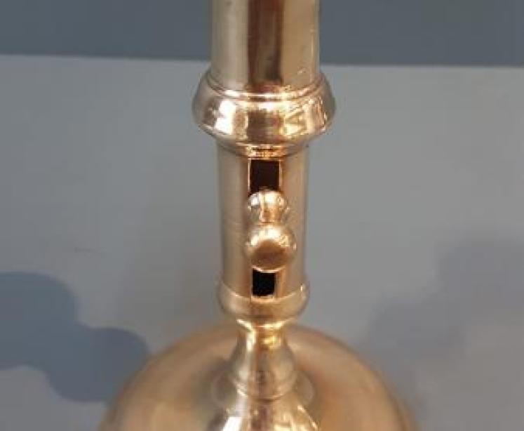 Pair of George III Brass Candlesticks with Pushers - Image 3