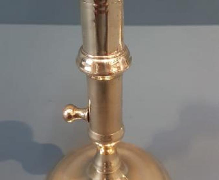 Pair of George III Brass Candlesticks with Pushers - Image 6