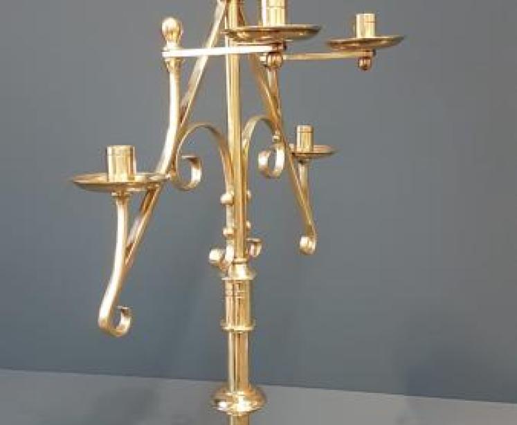 Pair of Victorian Adjustable Brass Candelabra - Image 6