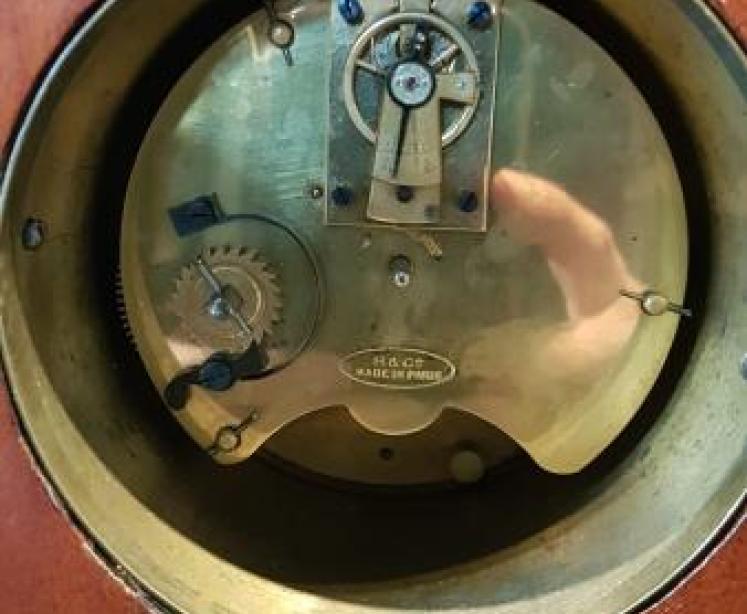 Prince of Wales Feathers Inlaid Edwardian Mantel Clock  - Image 5